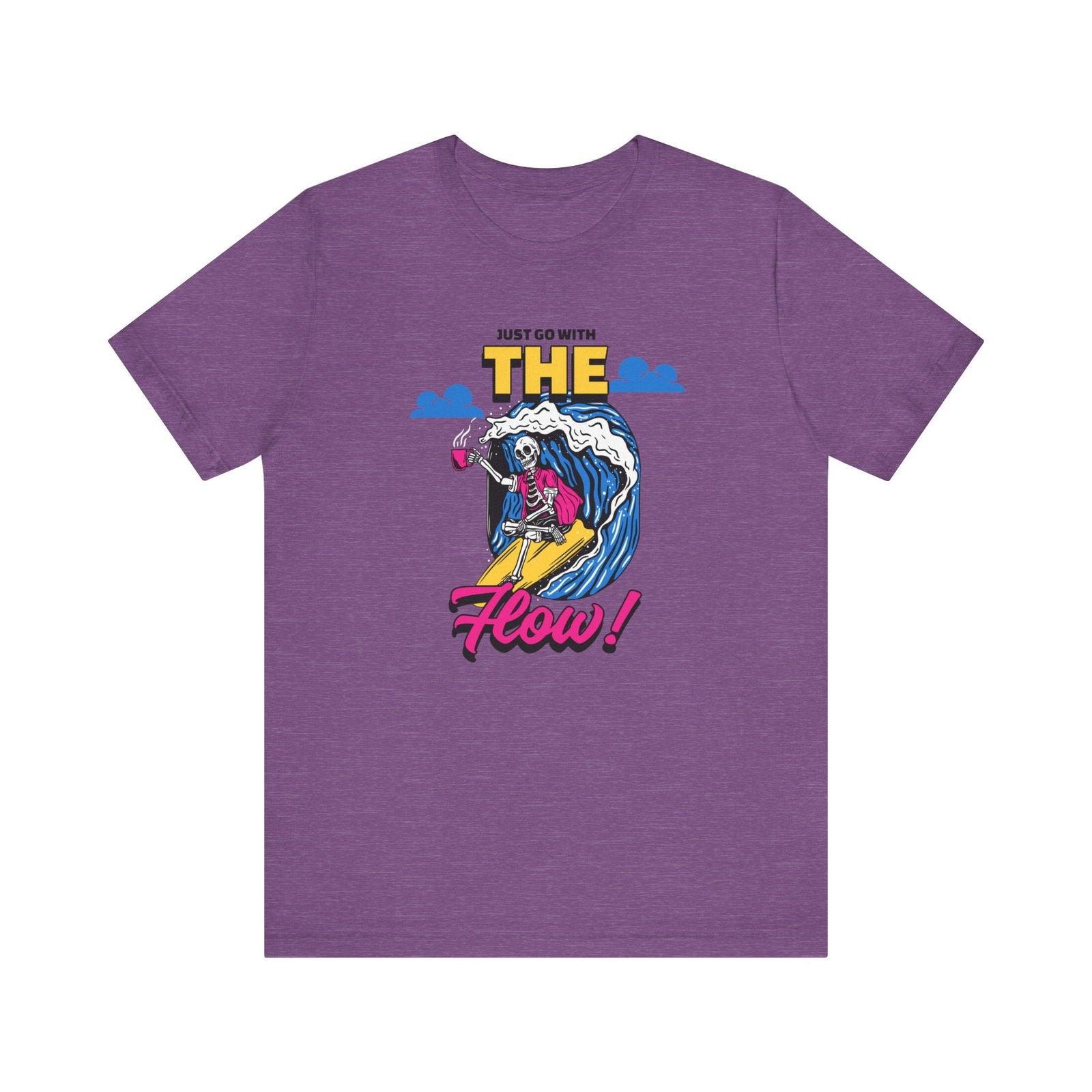 Beach Surf & Sip Skeleton Vibes T Shirt | Heather Team Purple Twill Tees
